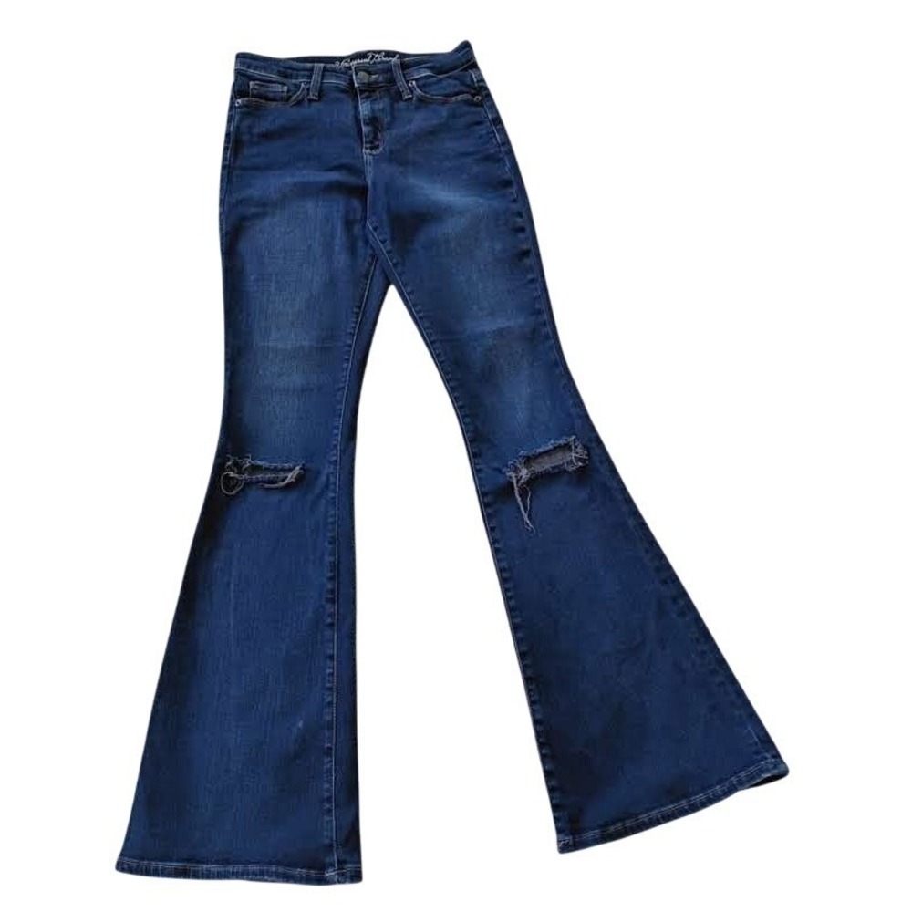 Universal Thread 70's Style High Rise‎ Flare Bell Bottom Jeans Dark Wash  27x34